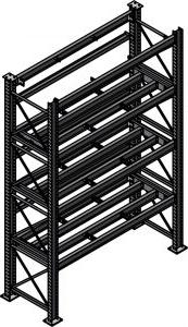 Ross Technology Dexco Heavy Duty Structural I-Beam Die Rack with Bolted Rear Stop Beam