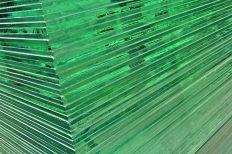 sheets of glass on heavy duty rack stanchions